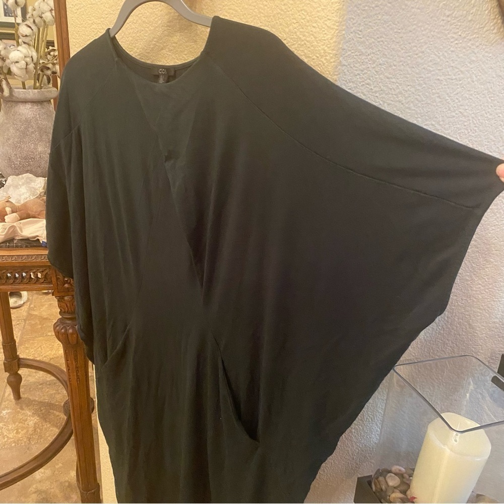 COS Women Dark Green Batwing Draped Round Neck Over-Sized Dress Size Small - Picture 3 of 8